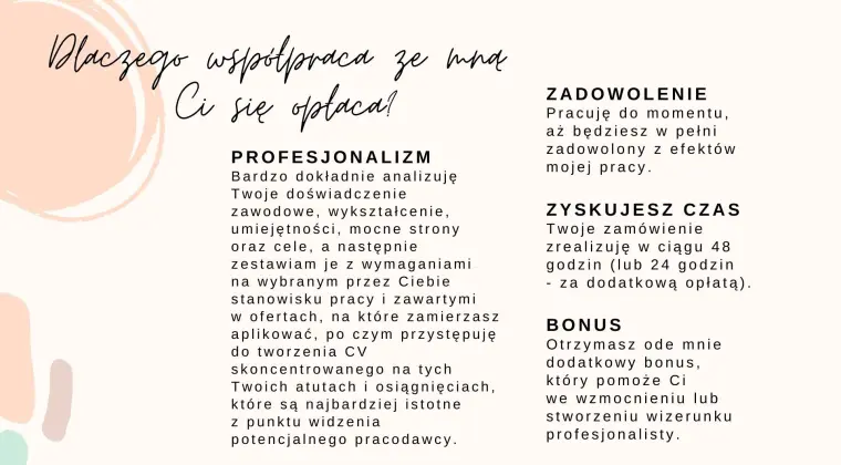 Pisanie CV szytego na Twoją miarę po polsku i niemiecku