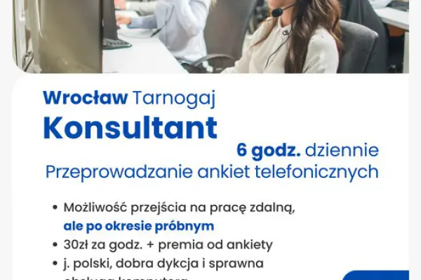 Konsultant telefoniczny Wrocław Tarnogaj