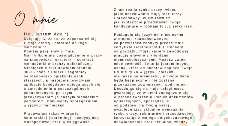 Pisanie CV szytego na Twoją miarę po polsku i niemiecku