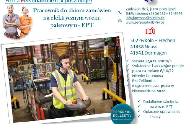 Magazyn, komisjoner na elektrycznym wózku paletowym – EPT