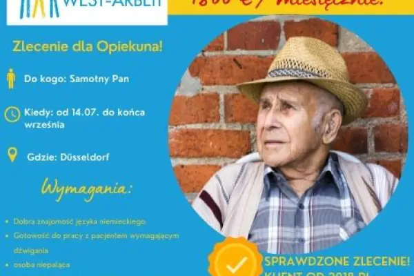 1800 € netto/ miesięcznie!  Sprawdzona zmiana dla Opiekuna ! 