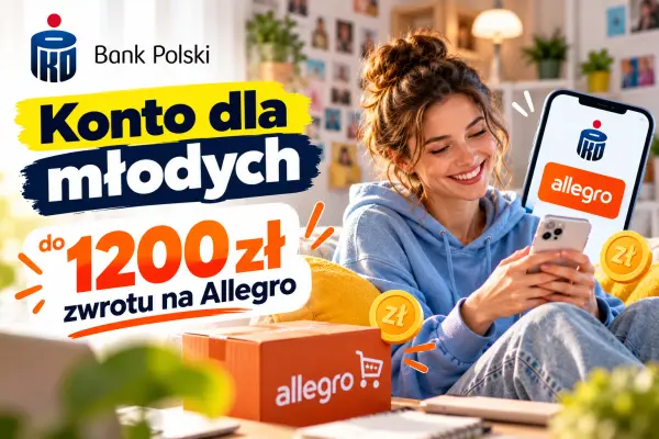 PKO Konto dla Młodych – do 1200 zł zwrotu na Allegro i Smart! za 1 zł