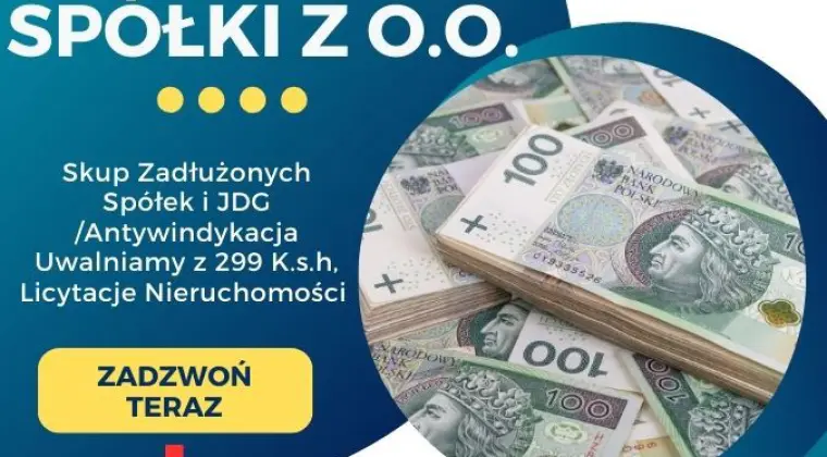 Skup Zadłużonych Spółek i JDG /Antywindykacja Uwalniamy z 299 K.s.h, Licytacje Nieruchomości