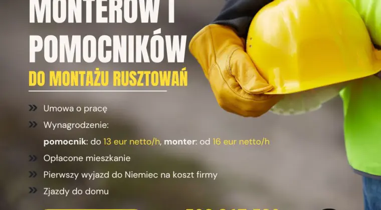 Monterzy i pomocnicy do montażu rusztowań – Niemcy