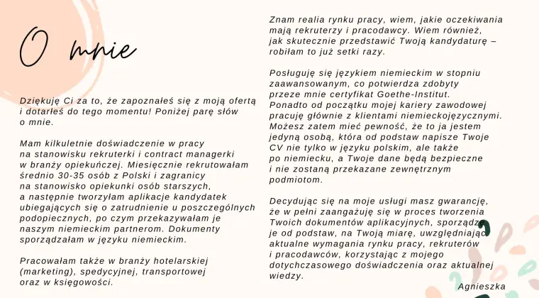 Pisanie CV–profesjonalnie, indywidualnie, na Twoją miarę/ 79 zł