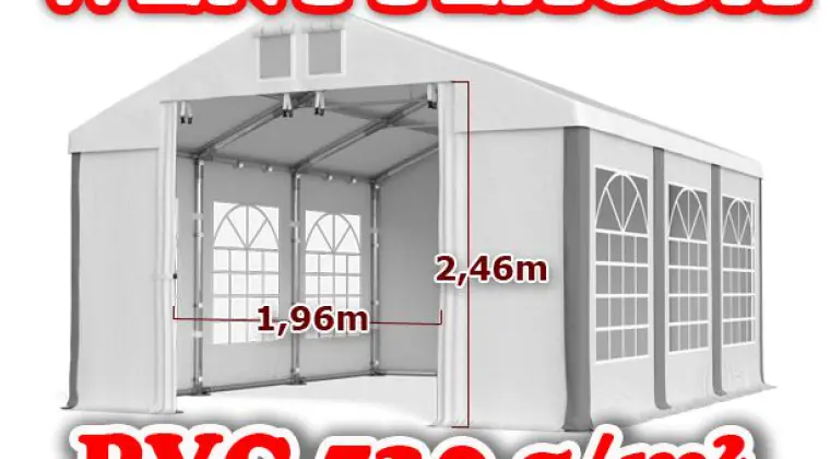 4x6m Namiot BIESIADNY handlowy PAWILON ogrodowy CAŁOROCZNY komunijny