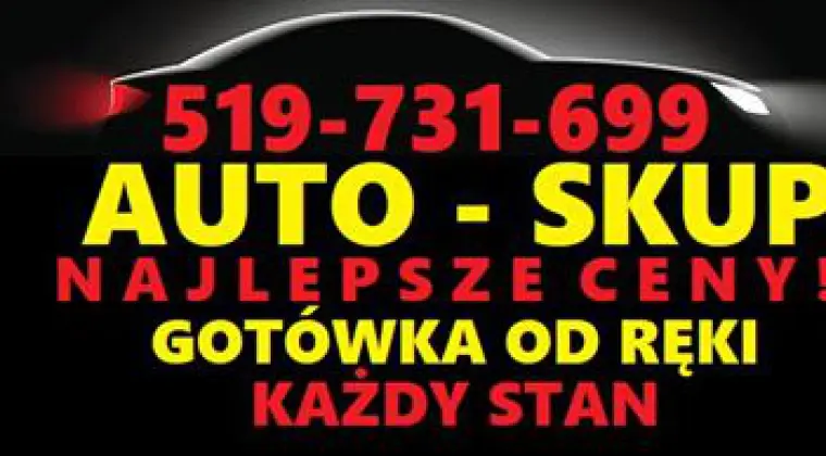 SKUP SAMOCHODÓW KAŻDA MARKA KAŻDY STAN GOTYÓWKA 519731699