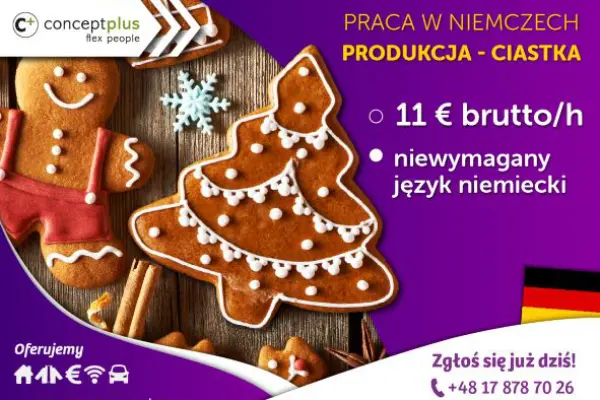 Pracownik produkcji (pakowanie ciastek – bez znajomości języka)   