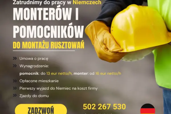 Monterzy i pomocnicy do montażu rusztowań – Niemcy