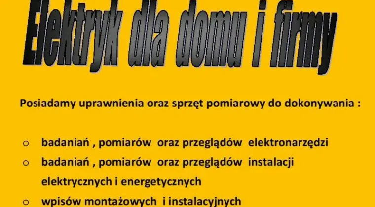 Elektryk awarie remonty pomiary montaż AGD uprawnienia