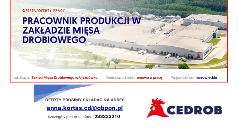 Pracownik produkcji  w Ujazdówku