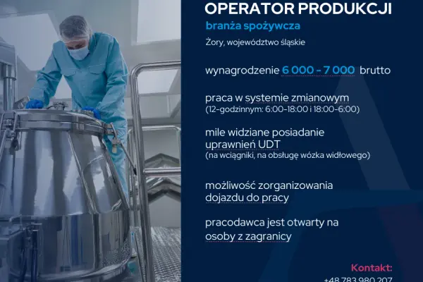 OPERATOR PRODUKCJI (BRANŻA SPOŻYWCZA)