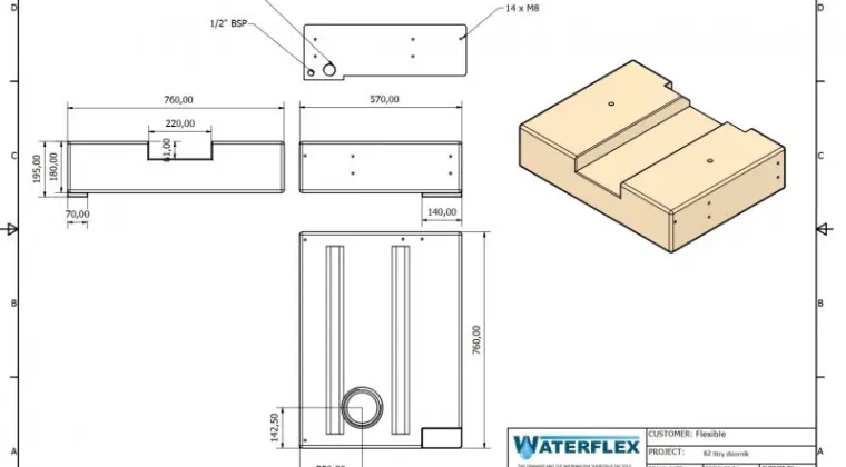 Zbiornik na wodę pitną 62 litry Ducato/Boxer od 2006r.