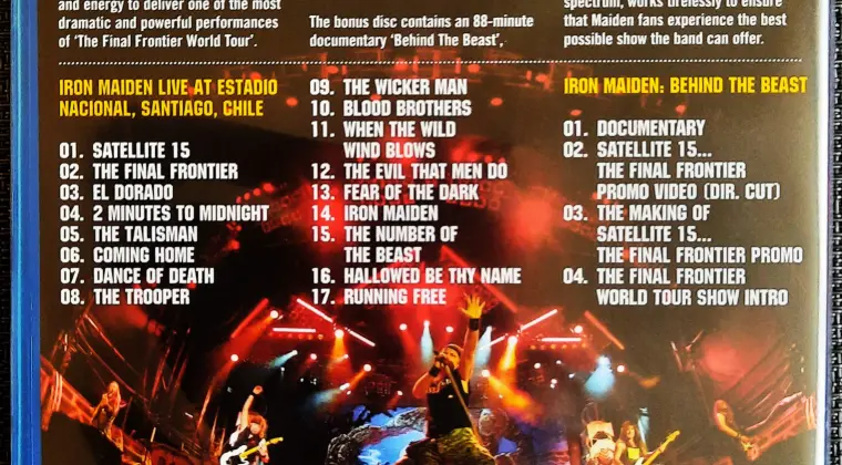 Polecam Super  Koncert BLU-RAY Zespołu  IRON MAIDEN Live Santiago-Chile