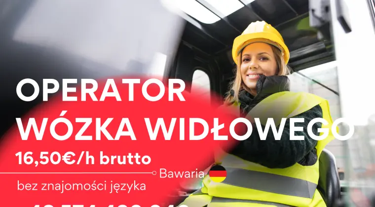 Operator wózka widłowego bez znajomości języka/Bawaria/od zaraz