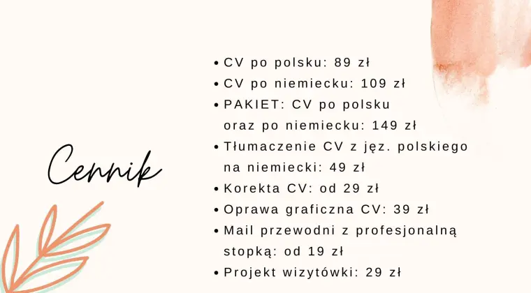 Pisanie CV szytego na Twoją miarę po polsku i niemiecku