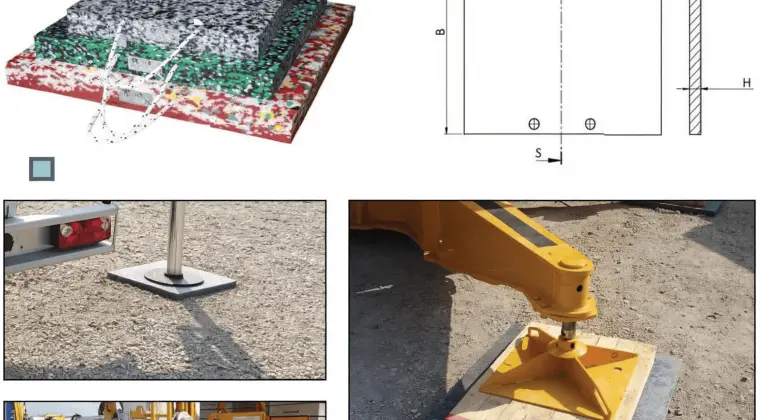 Podkład pod stopy podpór  żuraw, dźwig