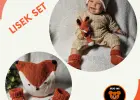 BABY KNITTED hat, shoes with a  motif fox and cozy socks for children with a hat - perfect for heating a baby | HUG Me Collection