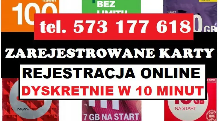 Polskie ZAREJESTROWANE KARTY SIM Poznań startery telefoniczne zdalna rejestracja