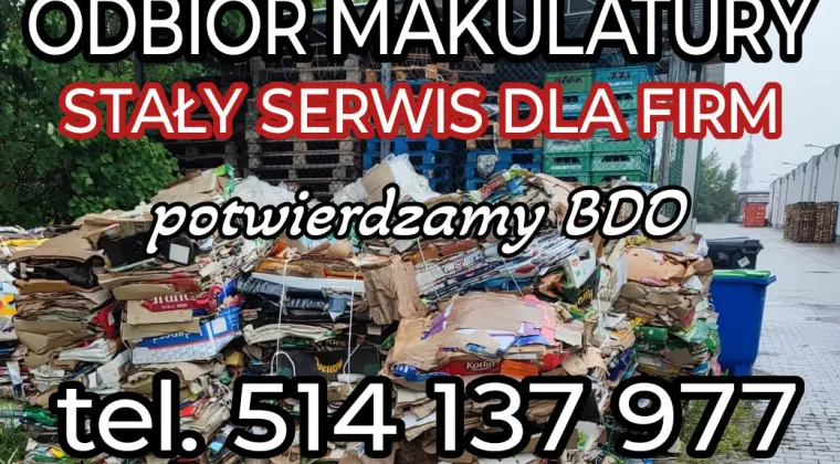 Serwis makulatury, stałe odbiory makulatury