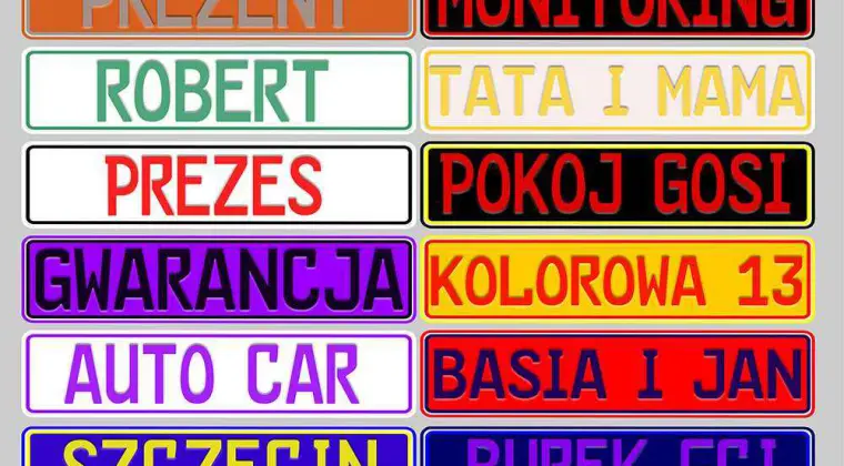 Tablice rejestracyjne komisowe tłoczone
