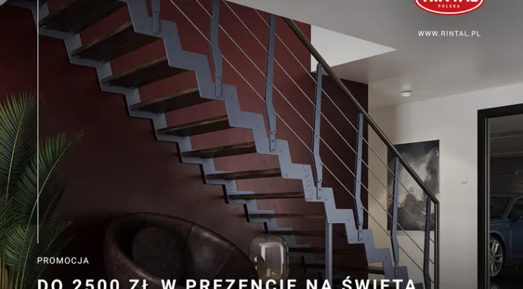 Schody Rintal promocja grudniowa do 2500 zł w prezencie na święta