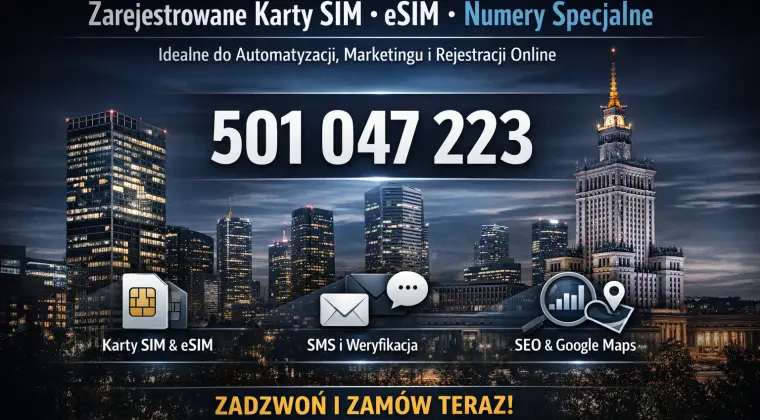 Polskie i zagraniczne karty SIM/eSIM • Złote numery • Aktywacja zdalna • Dyskretna wysyłka