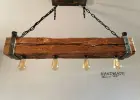 Drewniana lampa, żyrandol RETRO,Loft. 120lat stara belka. RARYTAS