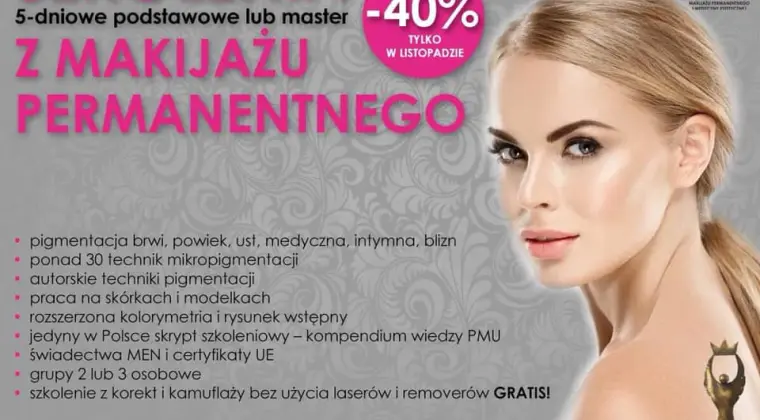 Szkoenia z zakresunmakijażu permanentnego.