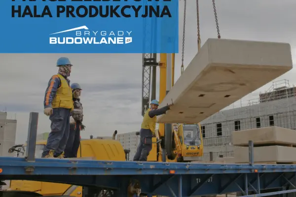 Prace żelbetowe (hala produkcyjna) 1000m2 - Warszawa