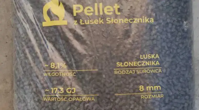 Pellet z łuski słonecznika 8mm workowany 15kg