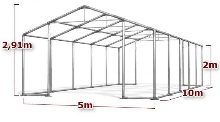5x10m Namiot PRZEMYSŁOWY handlowy GARAŻOWY magazynowy fi50 PAWILON
