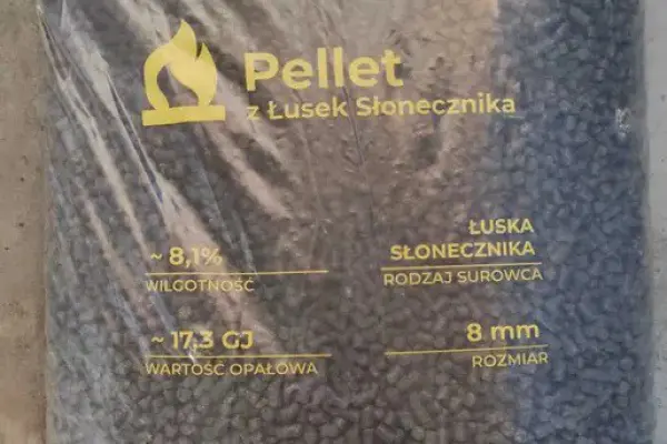 Pellet z łuski słonecznika 8mm workowany 15kg