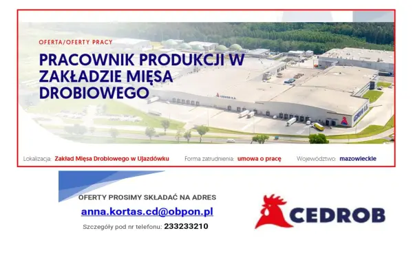 Pracownik produkcji  w Ujazdówku