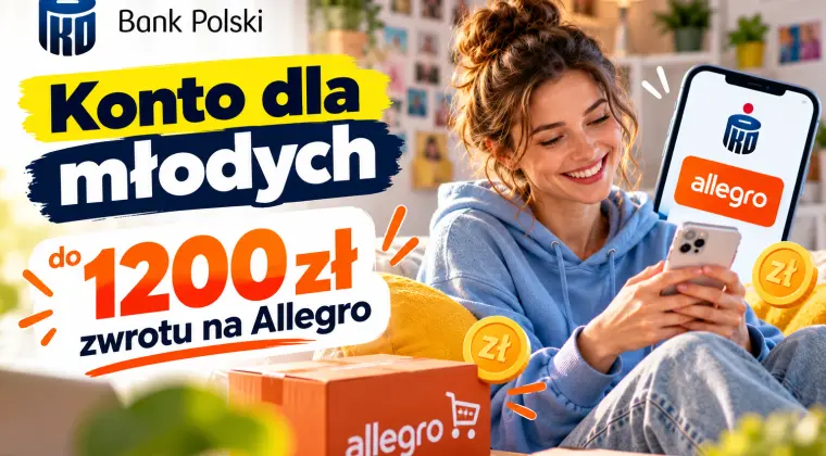 PKO Konto dla Młodych – do 1200 zł zwrotu na Allegro i Smart! za 1 zł
