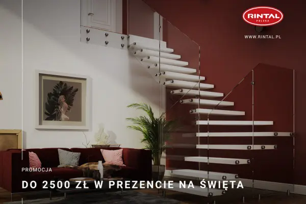 Schody Rintal promocja grudniowa do 2500 zł w prezencie na święta