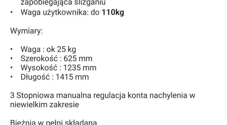 Sprzedam bieżnie elektryczna