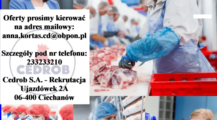 Młodszy specjalista ds. Higieny Ujazdówek Zakład Mięsa Drobiowego (K/M)