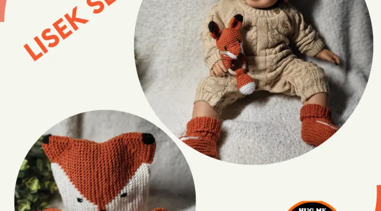 BABY KNITTED hat, shoes with a  motif fox and cozy socks for children with a hat - perfect for heating a baby | HUG Me Collection