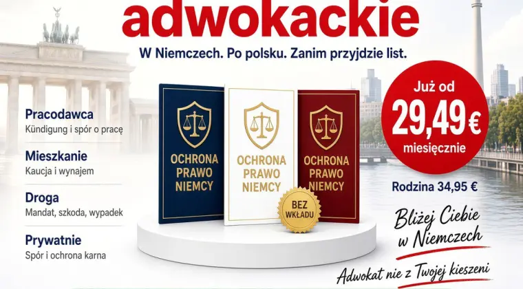 Ubezpieczenie adwokackie w Niemczech po polsku, od 29,49 €