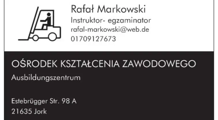 Kurs na operatora wózka widłowego w Niemczech po polsku.