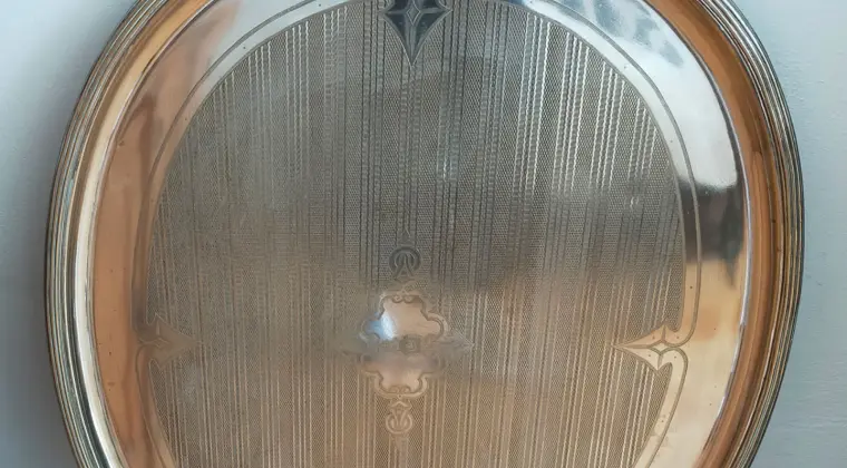 Taca platerowa z 1900 roku, Fraget Warszawa, stara, przedwojenna