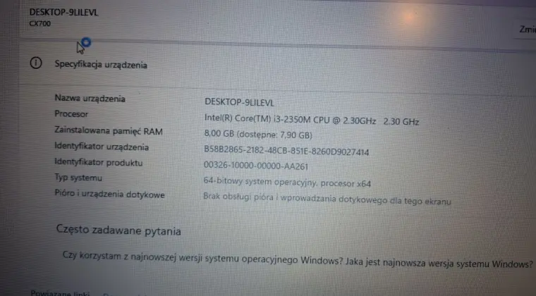 Laptop MSI-dysk HDD 500GB-procesor i3-Ram 8GB-(NVIDIA GeForce GT 640M )-Cale 17,3