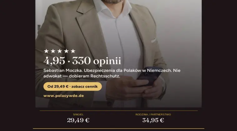 Ubezpieczenie adwokackie w Niemczech po polsku, od 29,49 €