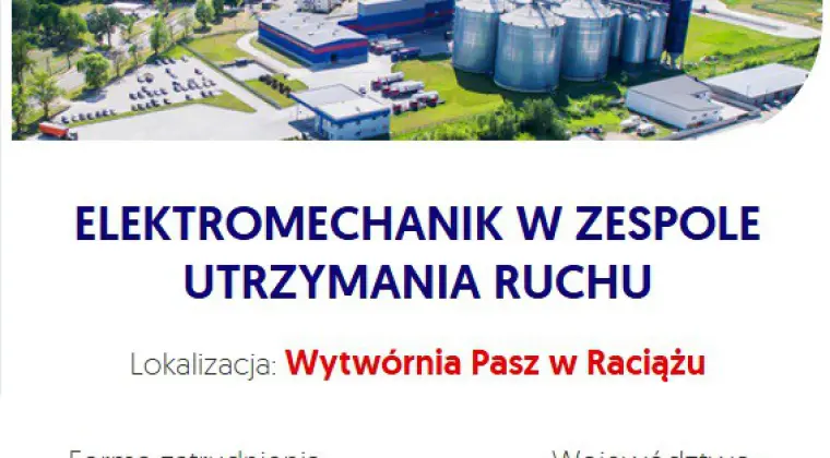 Elektromechanik w Zespole Utrzymania Ruchu