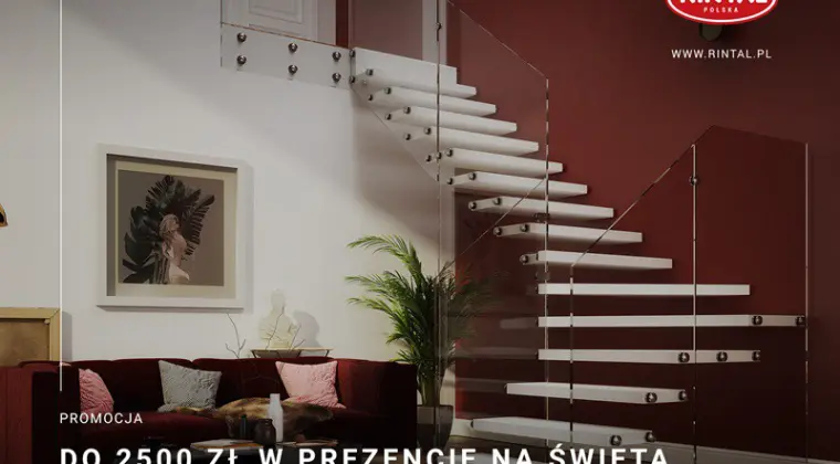 Schody Rintal promocja grudniowa do 2500 zł w prezencie na święta