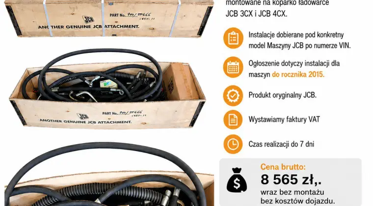 Instalacja hydrauliczna JCB 3CX / 4CX do młota i wiertnicy – stary typ do 2015 r. / nowy typ od 2016 r.