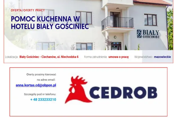 Pomoc Kuchenna w Hotelu Biały Gościniec