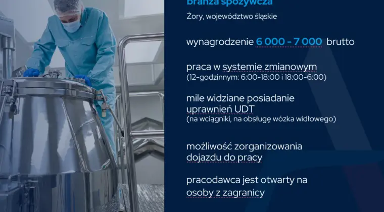 OPERATOR PRODUKCJI (BRANŻA SPOŻYWCZA)