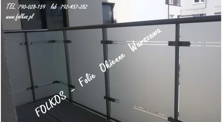 Oklejamy balkony w Warszawie- Folie matowe na szklane szyby balkonowe -Usługa oklejania balkony Wawa
